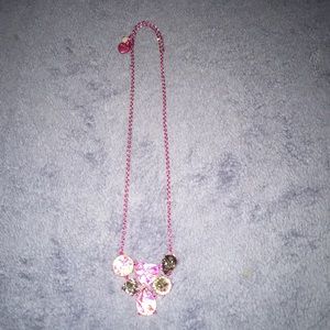 Betsey Johnson 28in pink necklace with a heart